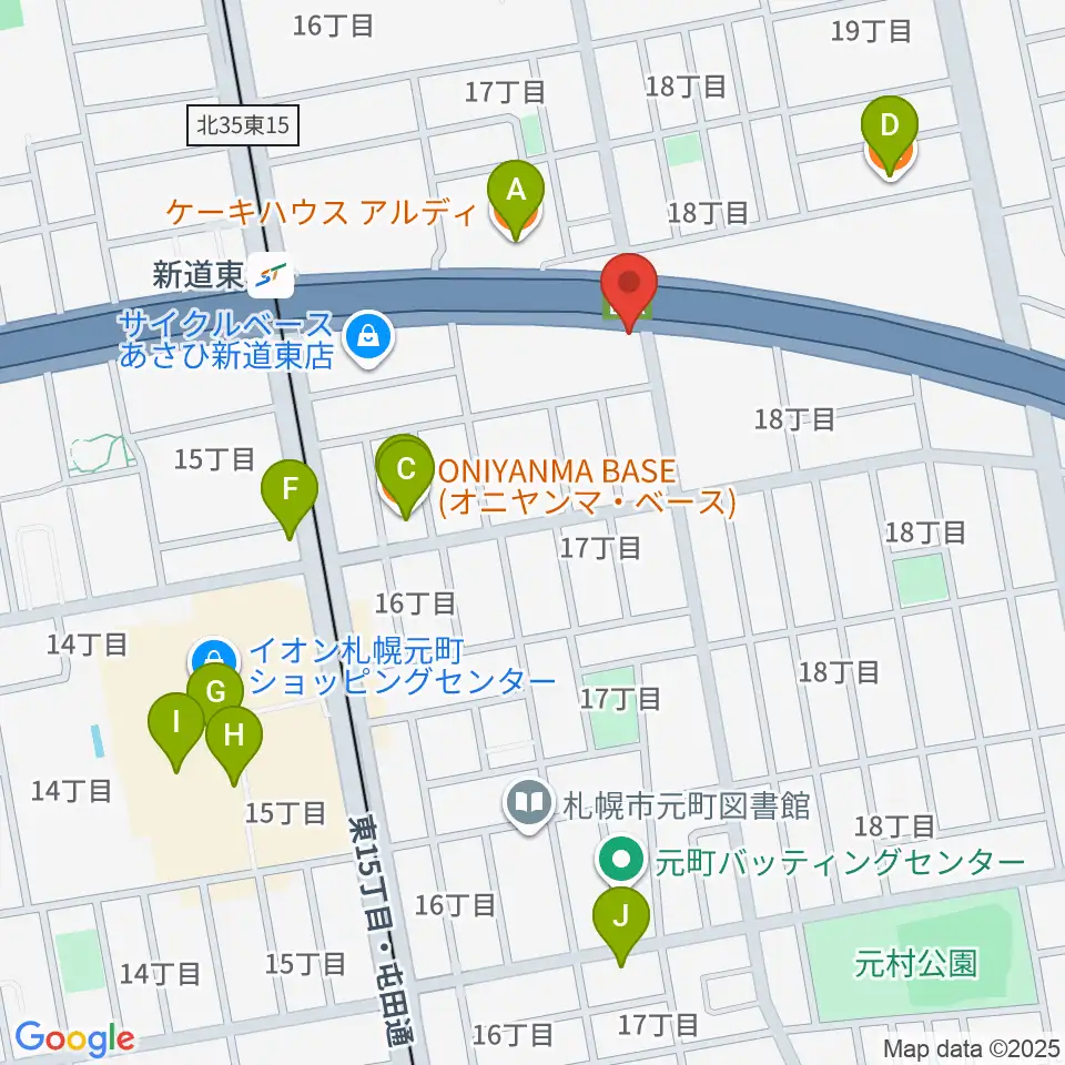札幌SOLID周辺のカフェ一覧地図