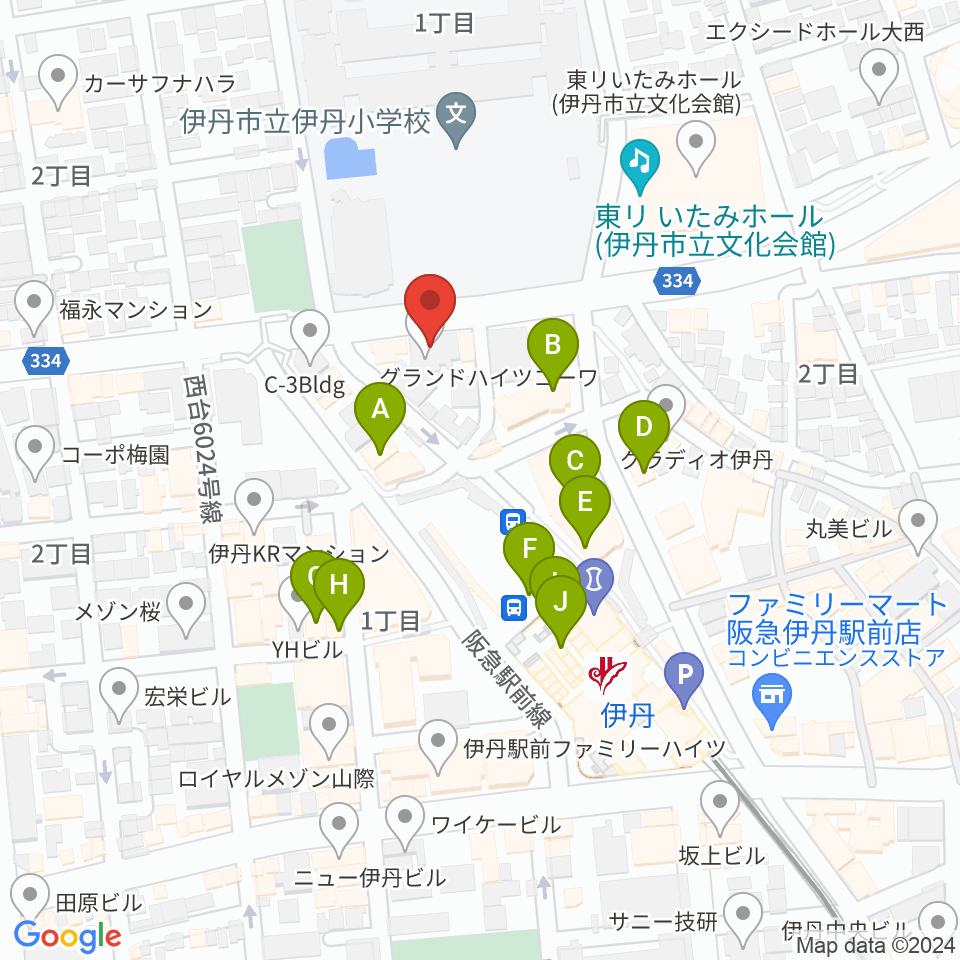 伊丹ALWAYS周辺のカフェ一覧地図