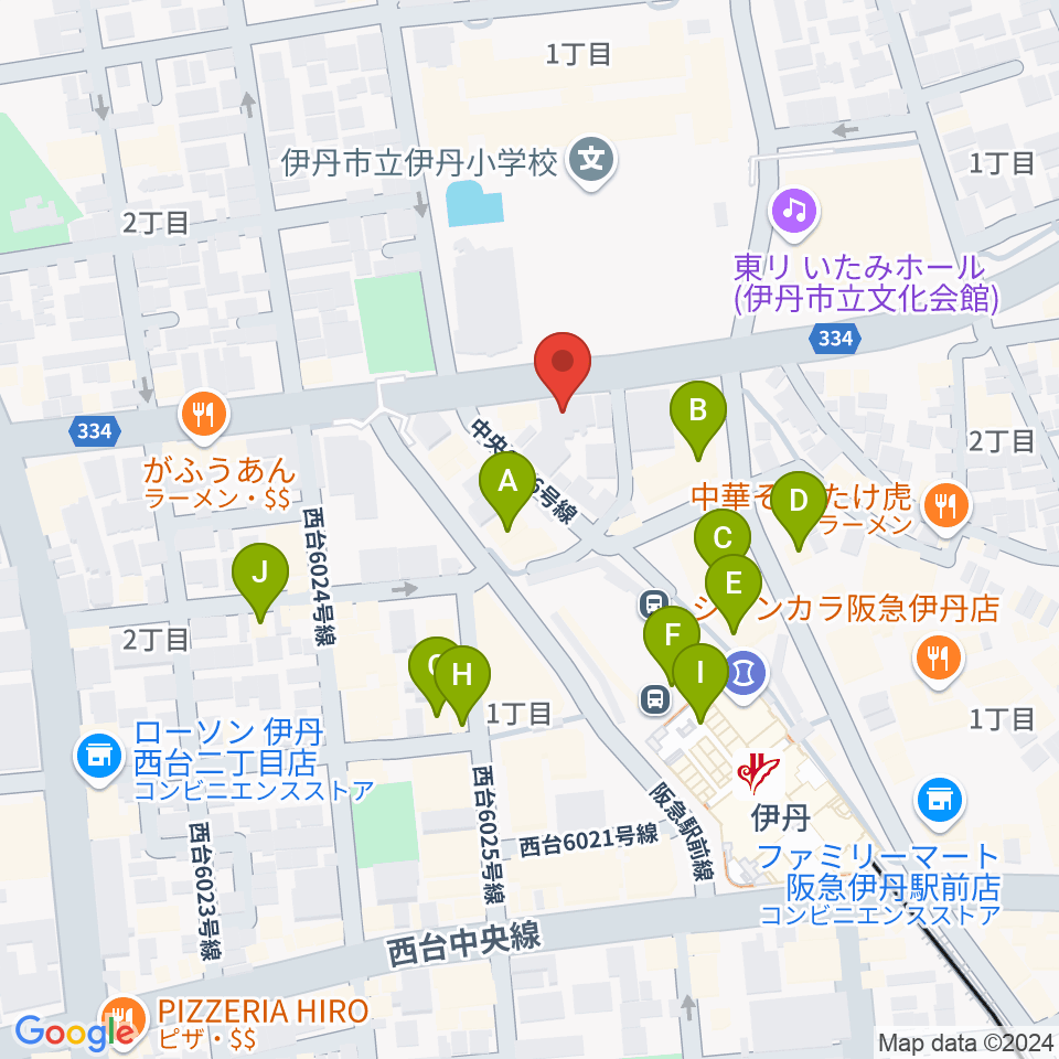 伊丹ALWAYS周辺のカフェ一覧地図