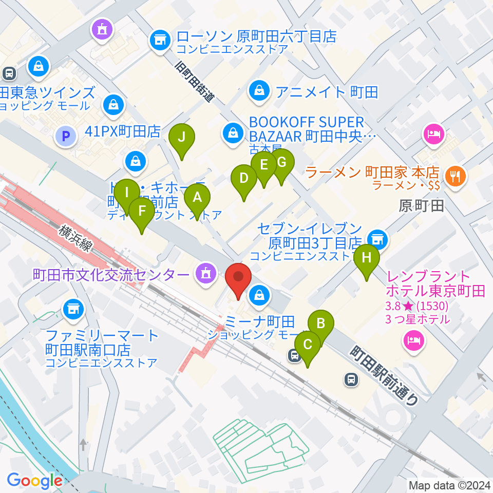 NHK文化センター町田教室周辺のカフェ一覧地図