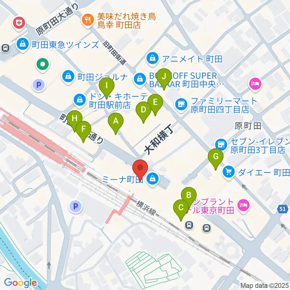 NHK文化センター町田教室周辺のカフェ一覧地図