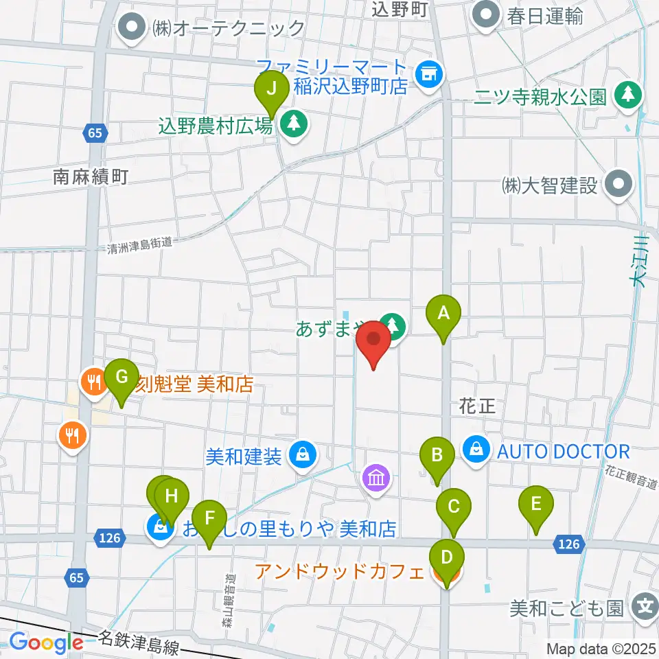 あま市美和文化会館周辺のカフェ一覧地図