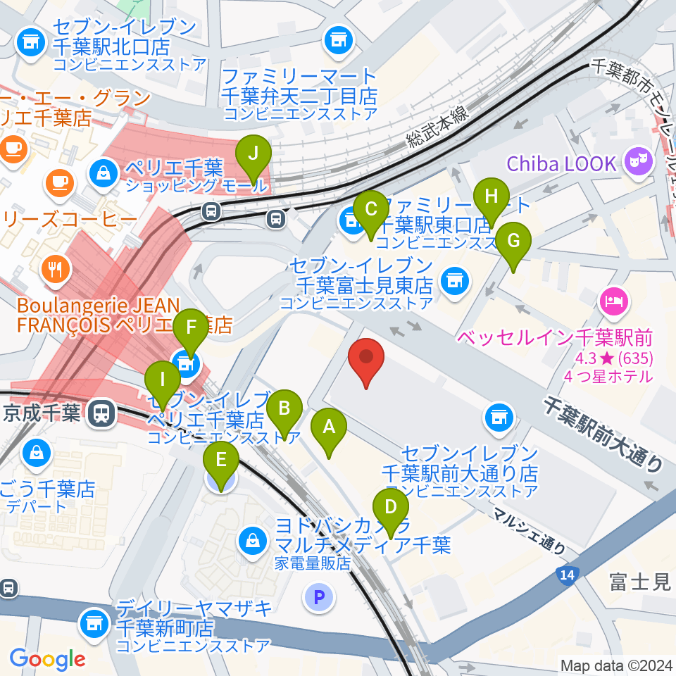 NHK文化センター千葉教室周辺のカフェ一覧地図