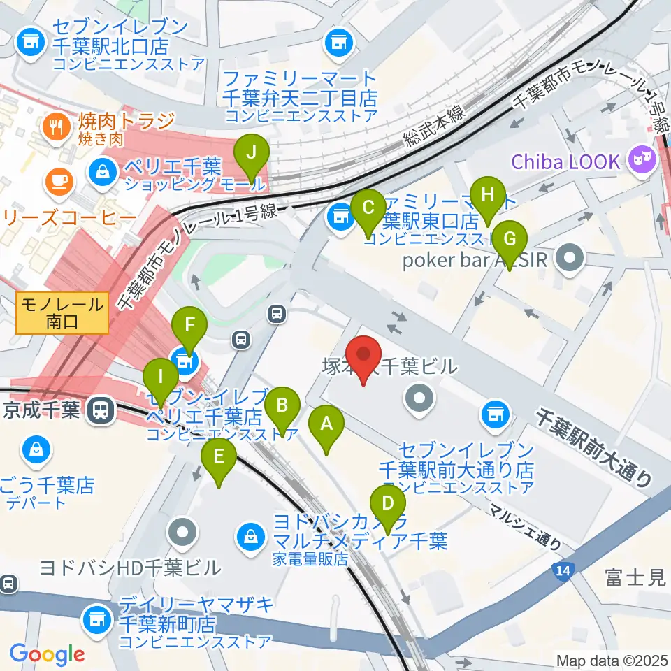 NHK文化センター千葉教室周辺のカフェ一覧地図
