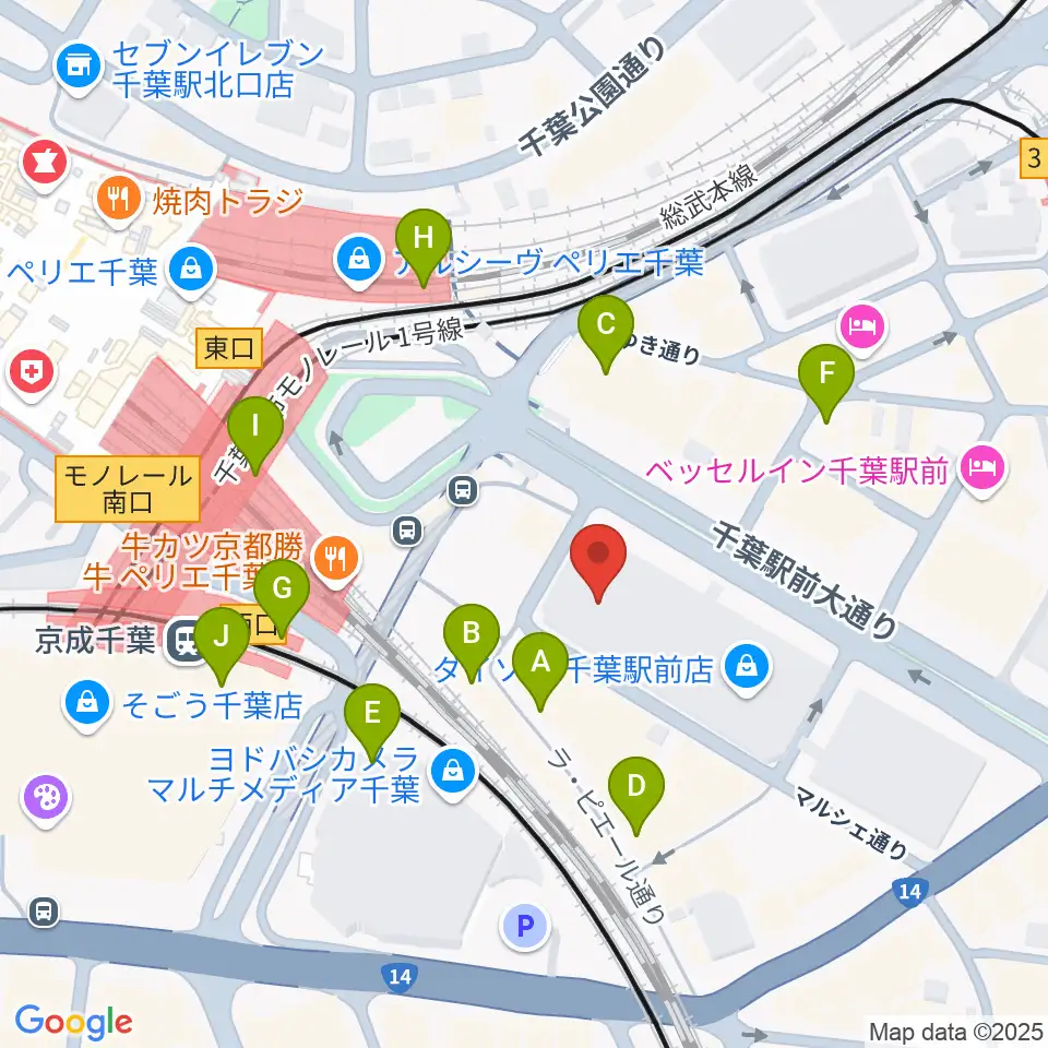NHK文化センター千葉教室周辺のカフェ一覧地図