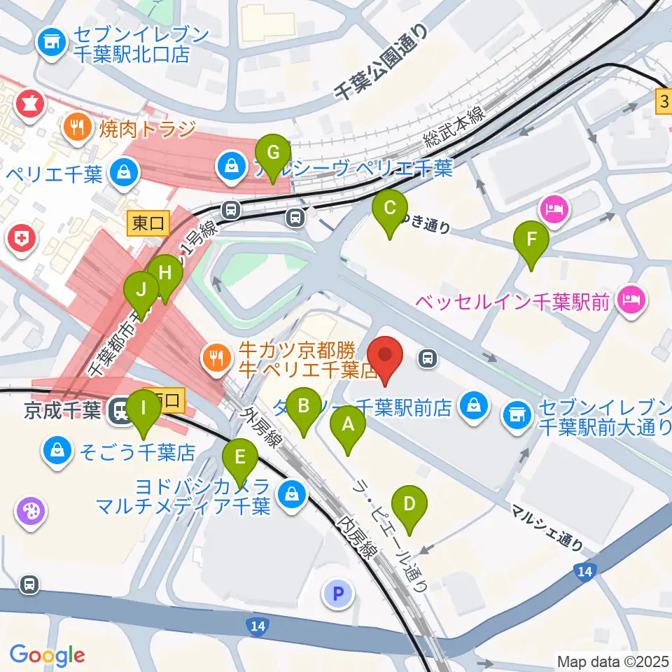 NHK文化センター千葉教室周辺のカフェ一覧地図
