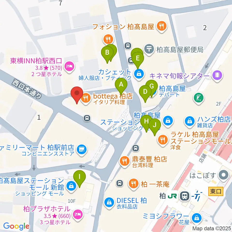 NHK文化センター柏教室周辺のカフェ一覧地図