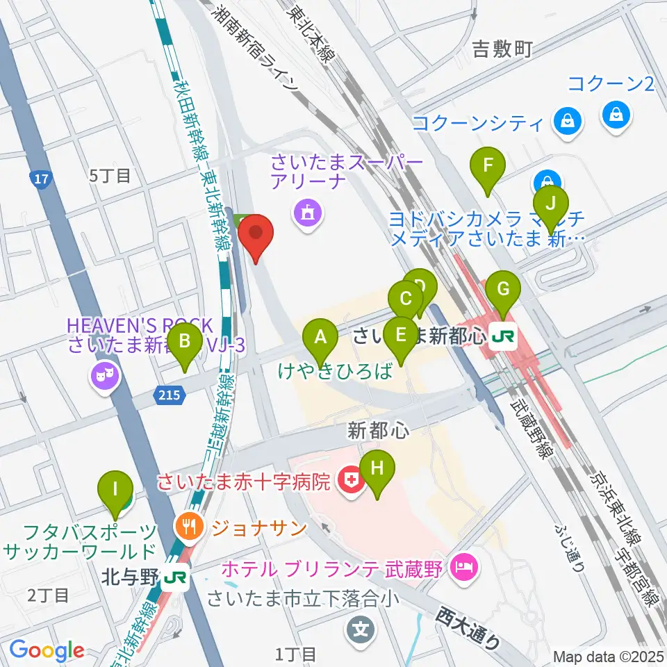 NHK文化センター さいたまアリーナ教室周辺のカフェ一覧地図