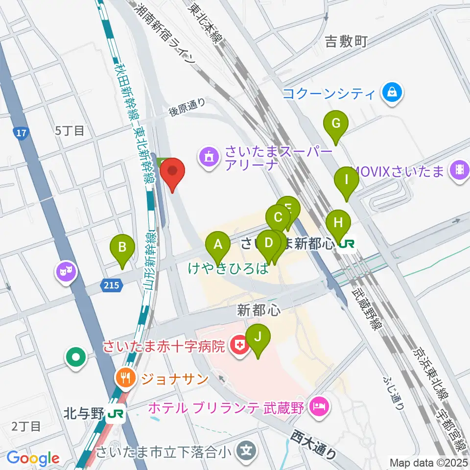 NHK文化センター さいたまアリーナ教室周辺のカフェ一覧地図