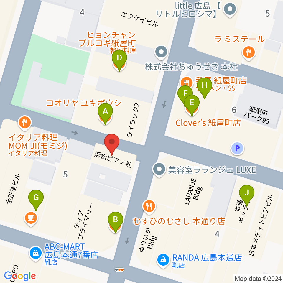 浜松ピアノ社周辺のカフェ一覧地図