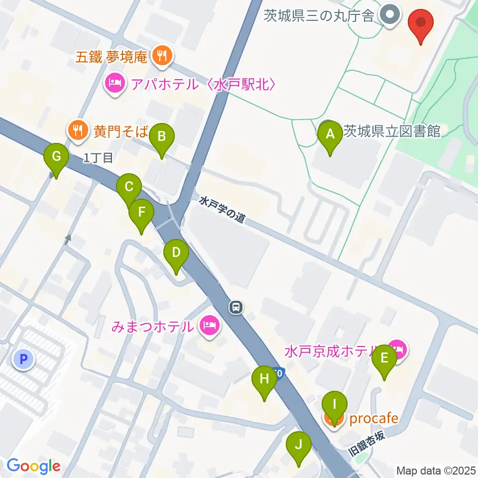 NHK文化センター 水戸教室周辺のカフェ一覧地図