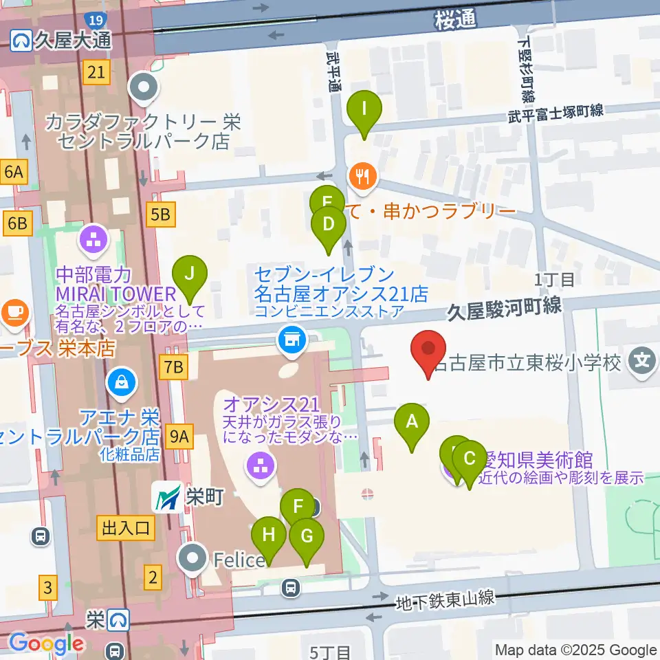 NHK文化センター 名古屋教室周辺のカフェ一覧地図
