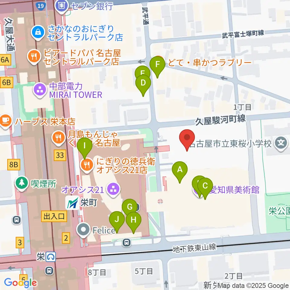 NHK文化センター 名古屋教室周辺のカフェ一覧地図