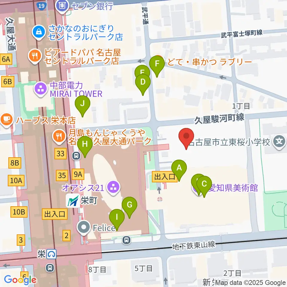 NHK文化センター 名古屋教室周辺のカフェ一覧地図