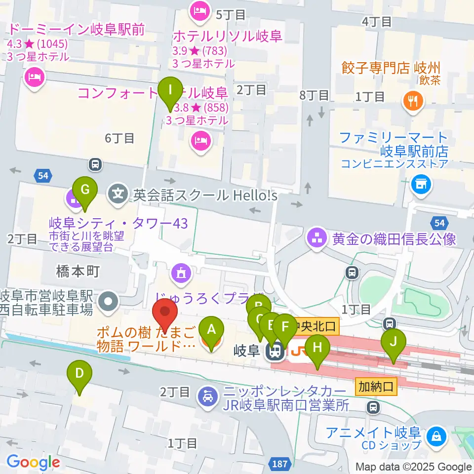 NHK文化センター 岐阜教室周辺のカフェ一覧地図