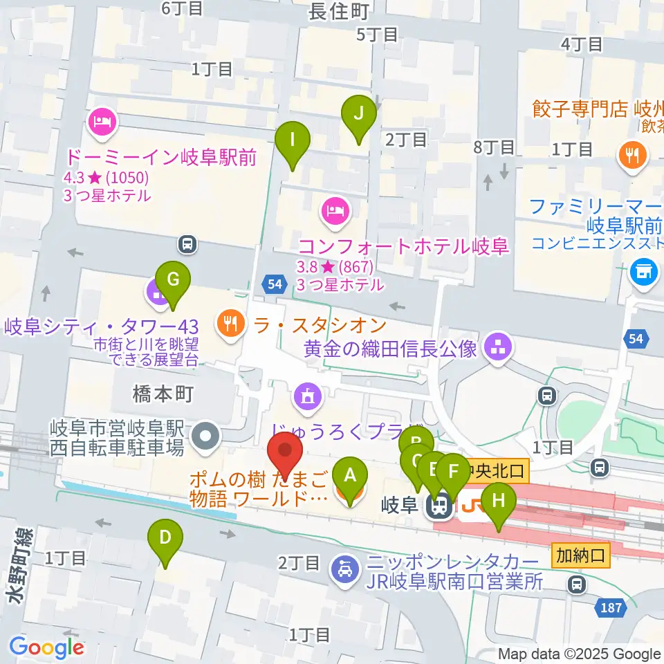 NHK文化センター 岐阜教室周辺のカフェ一覧地図