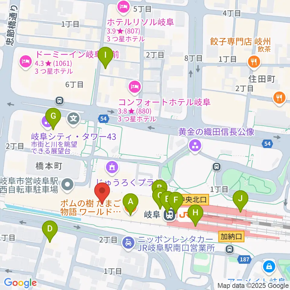 NHK文化センター 岐阜教室周辺のカフェ一覧地図