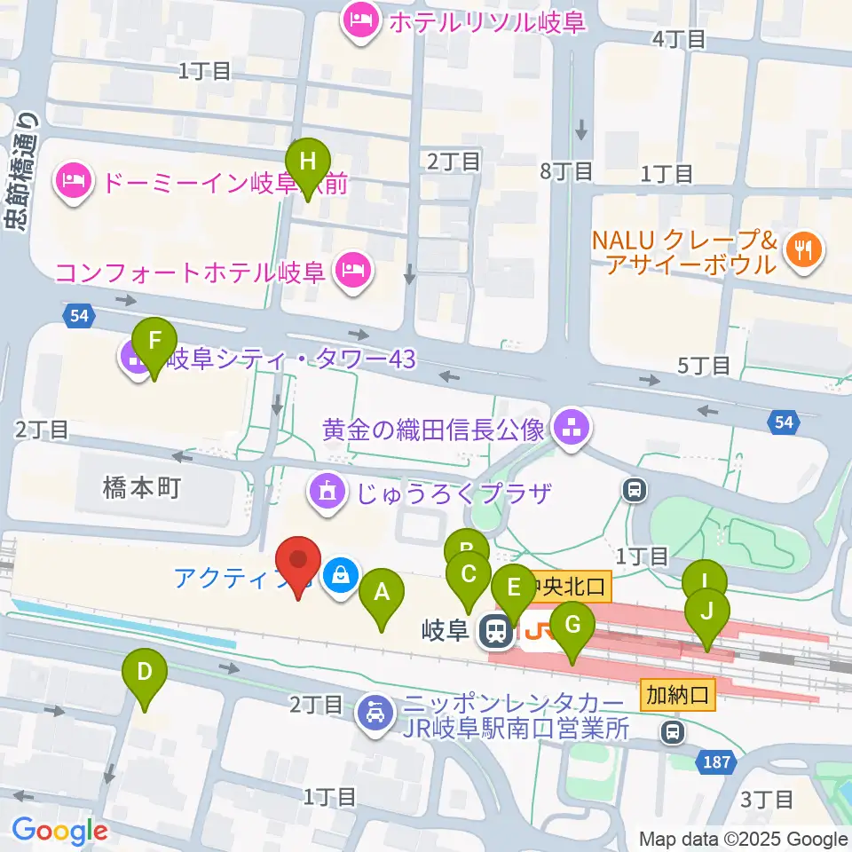 NHK文化センター 岐阜教室周辺のカフェ一覧地図