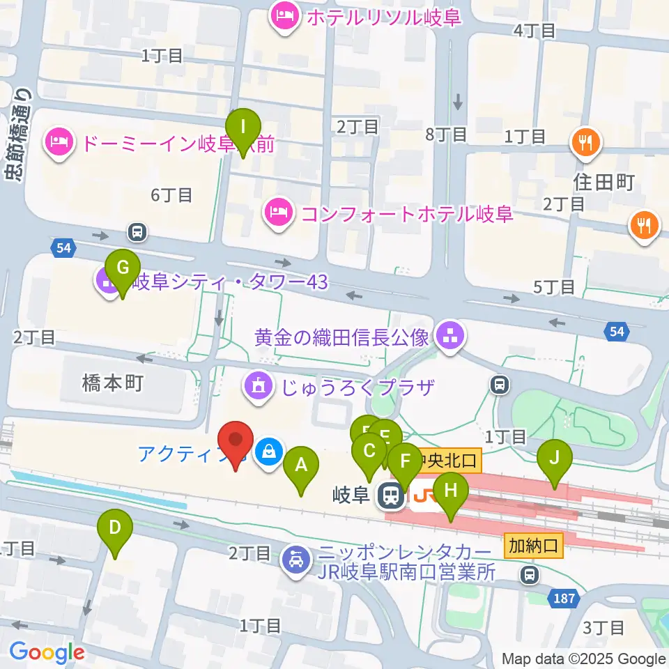 NHK文化センター 岐阜教室周辺のカフェ一覧地図