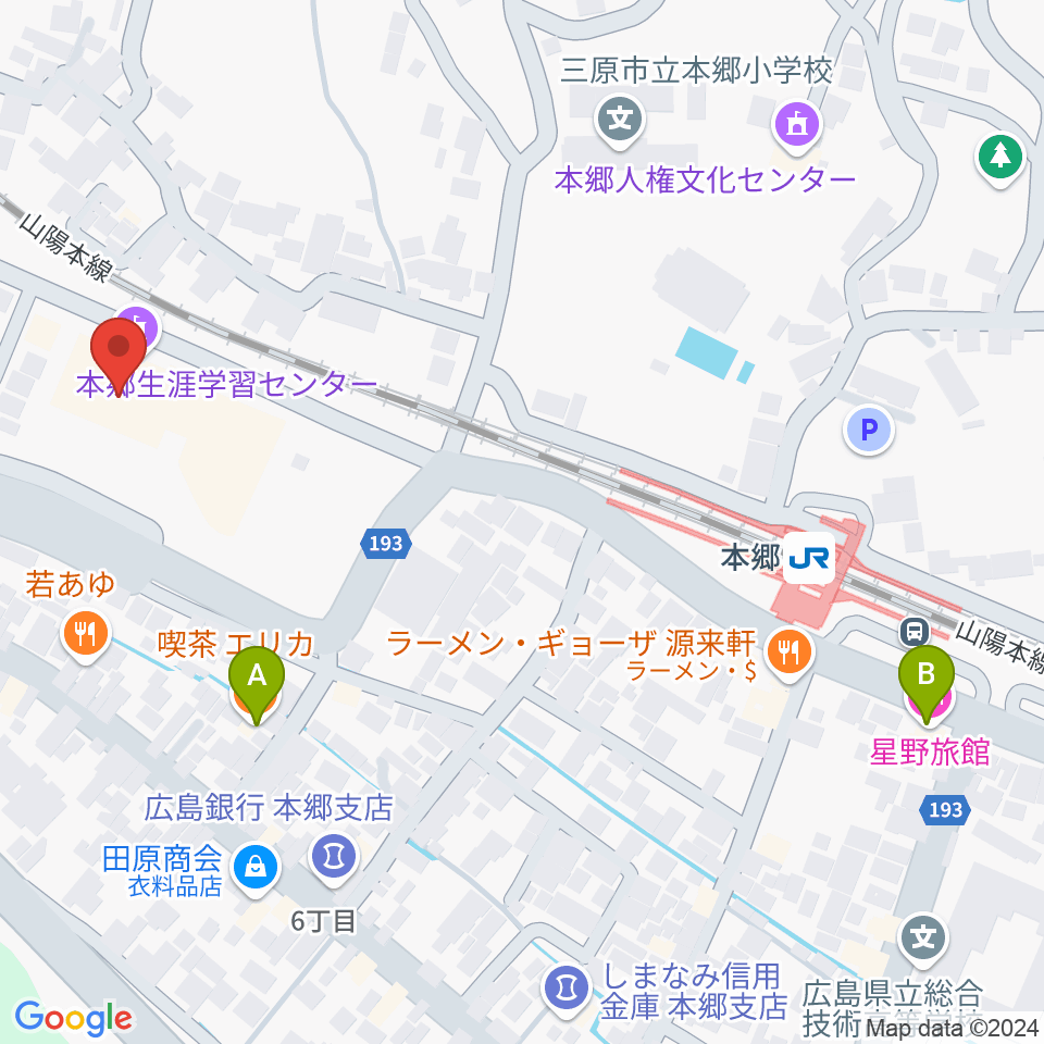 本郷生涯学習センター にいたかホール周辺のカフェ一覧地図