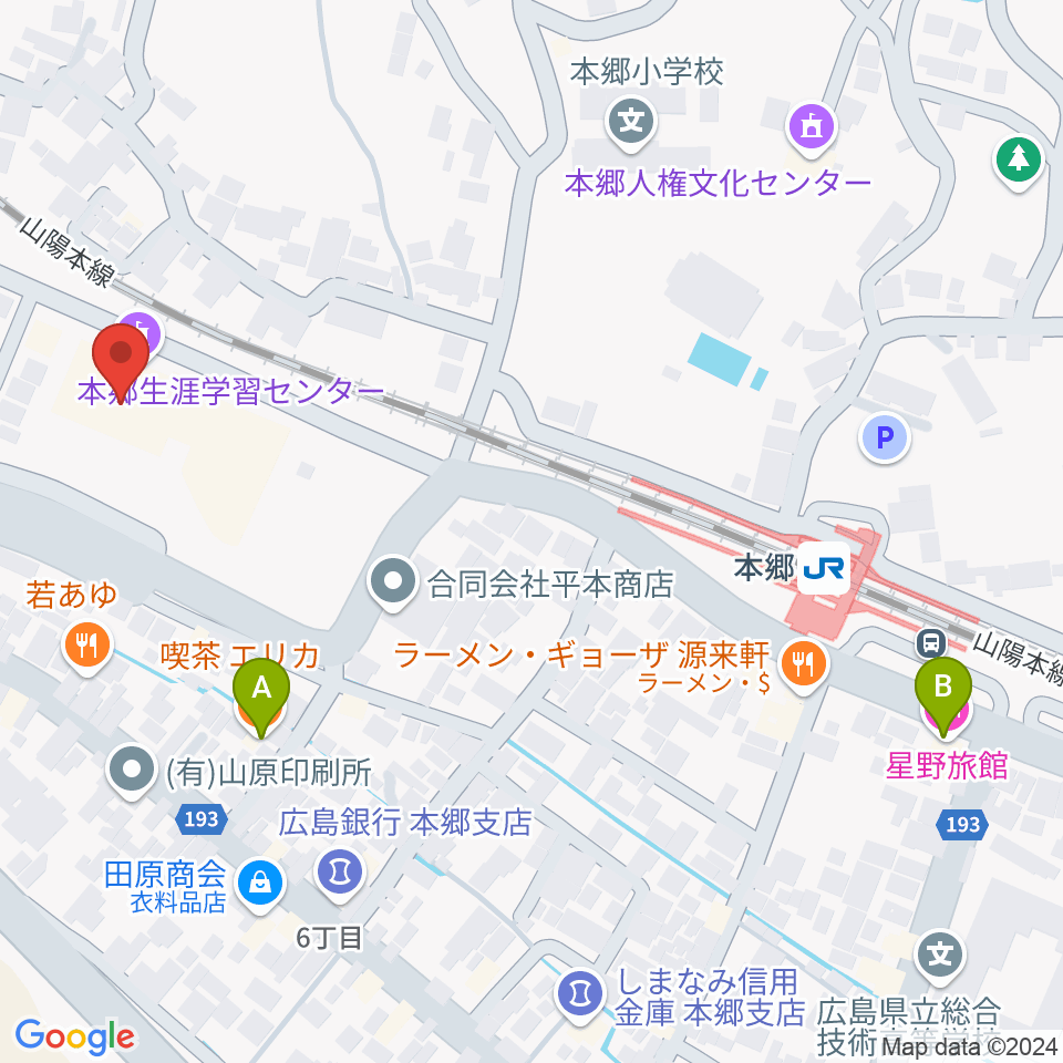 本郷生涯学習センター にいたかホール周辺のカフェ一覧地図