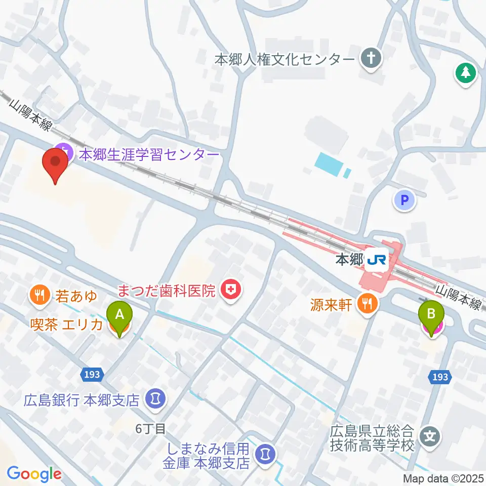 本郷生涯学習センター にいたかホール周辺のカフェ一覧地図
