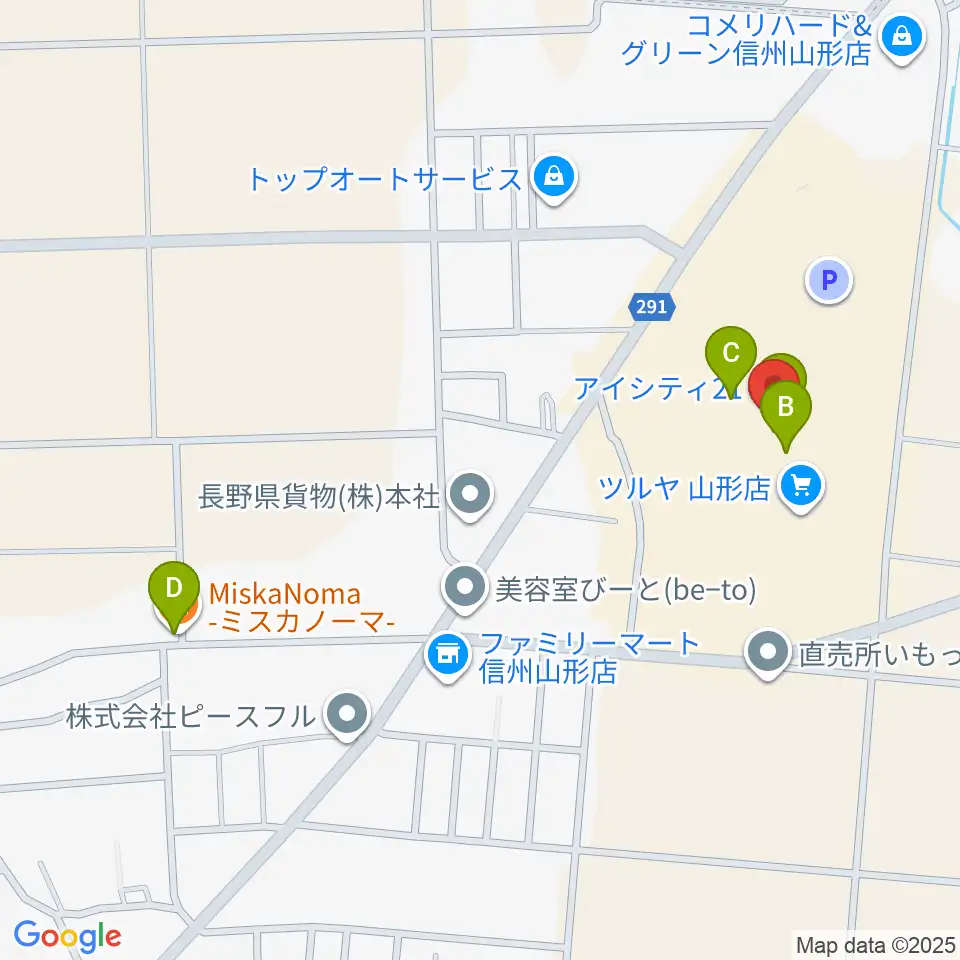 NHK文化センター 松本・iCITY21教室周辺のカフェ一覧地図