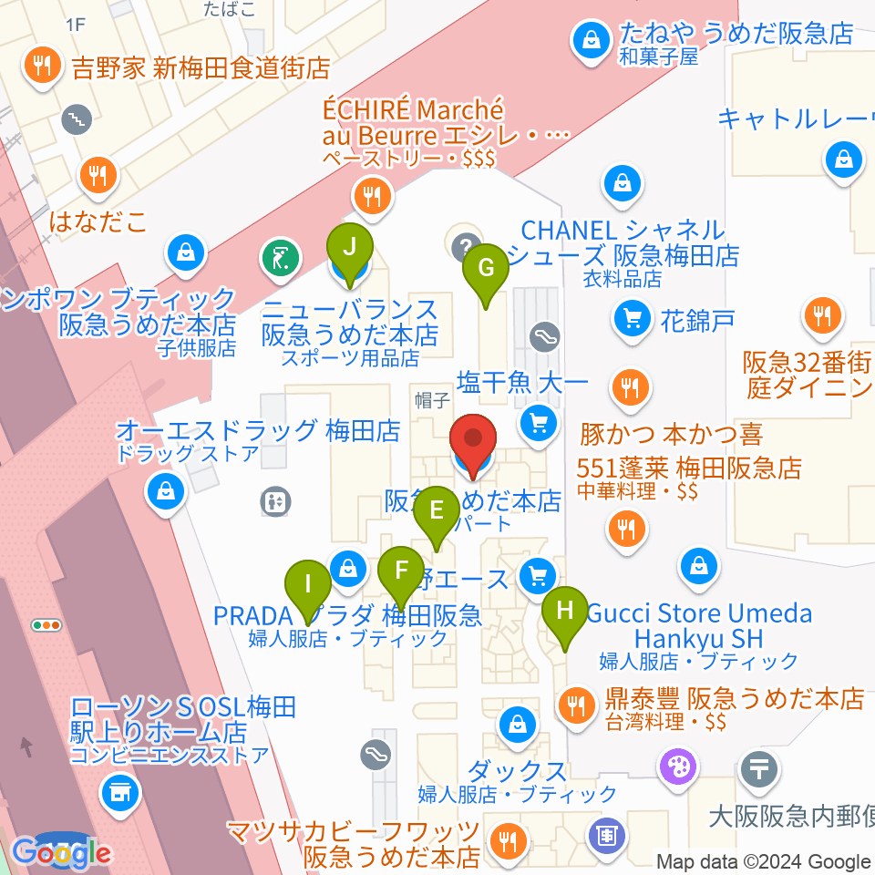 NHK文化センター 梅田教室周辺のカフェ一覧地図