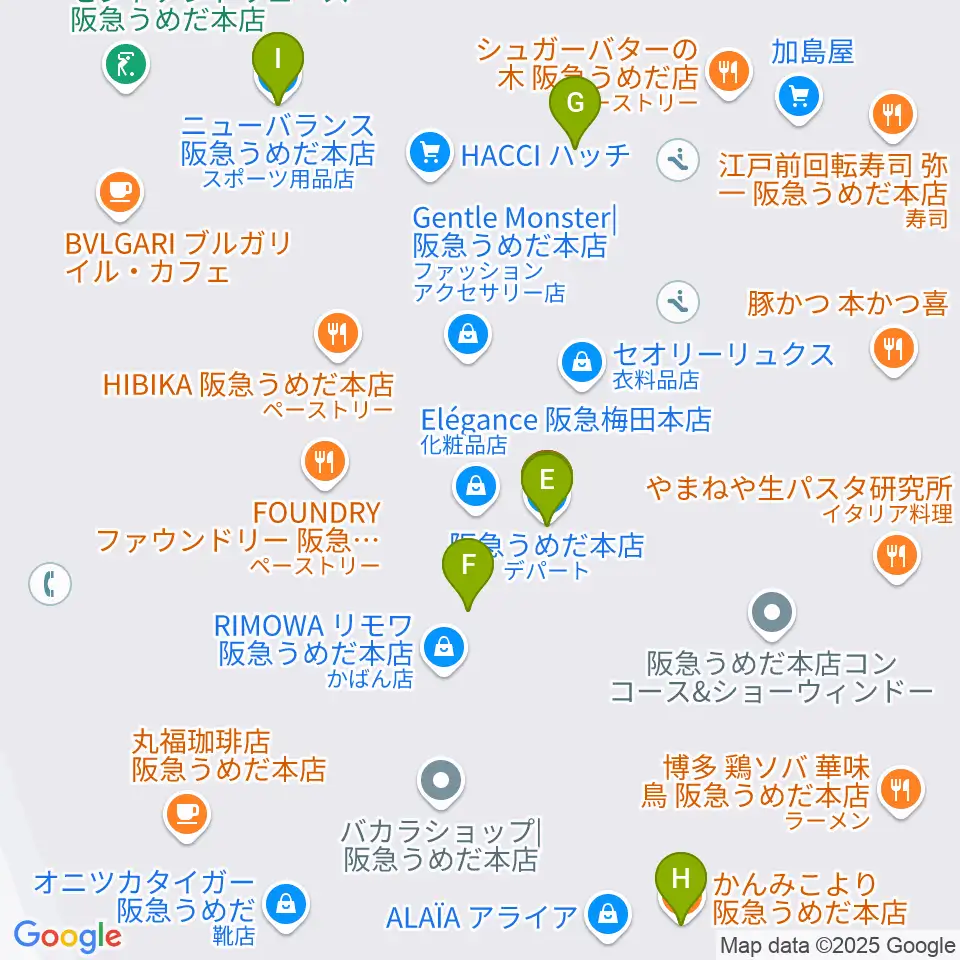 NHK文化センター 梅田教室周辺のカフェ一覧地図