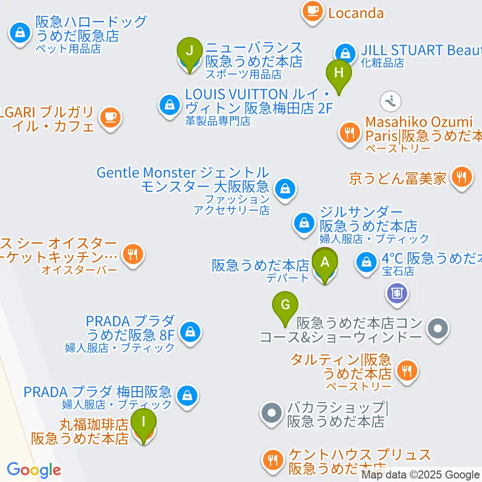 NHK文化センター 梅田教室周辺のカフェ一覧地図