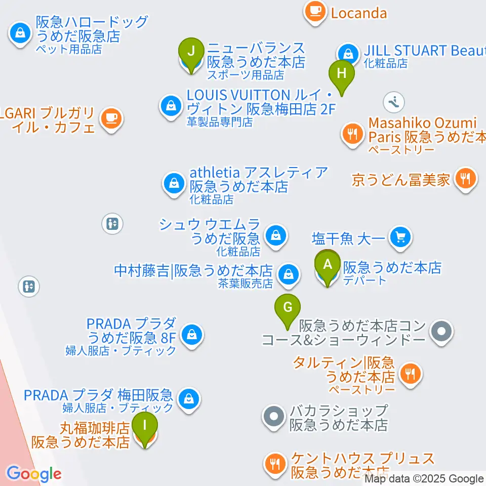 NHK文化センター 梅田教室周辺のカフェ一覧地図
