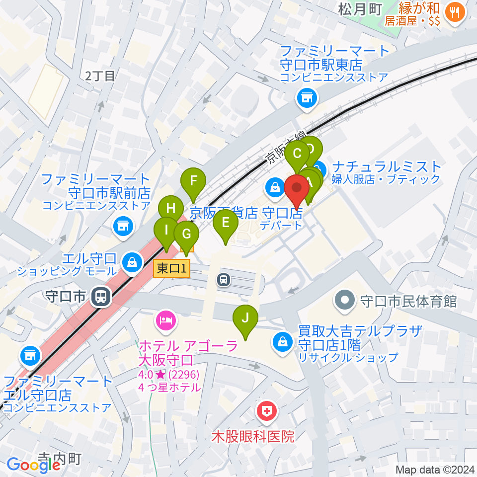 NHK文化センター 守口教室周辺のカフェ一覧地図