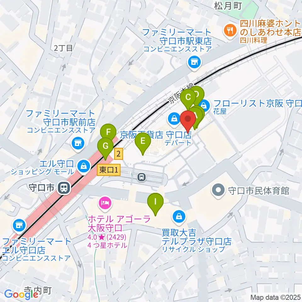 NHK文化センター 守口教室周辺のカフェ一覧地図