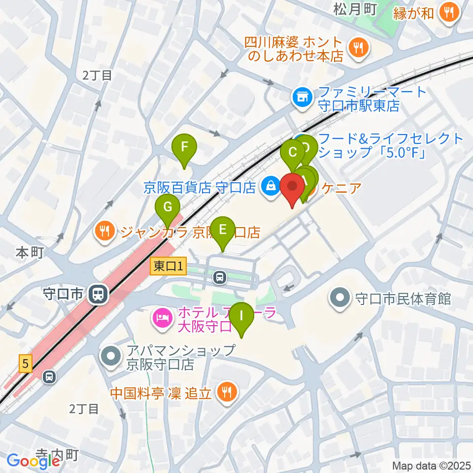 NHK文化センター 守口教室周辺のカフェ一覧地図