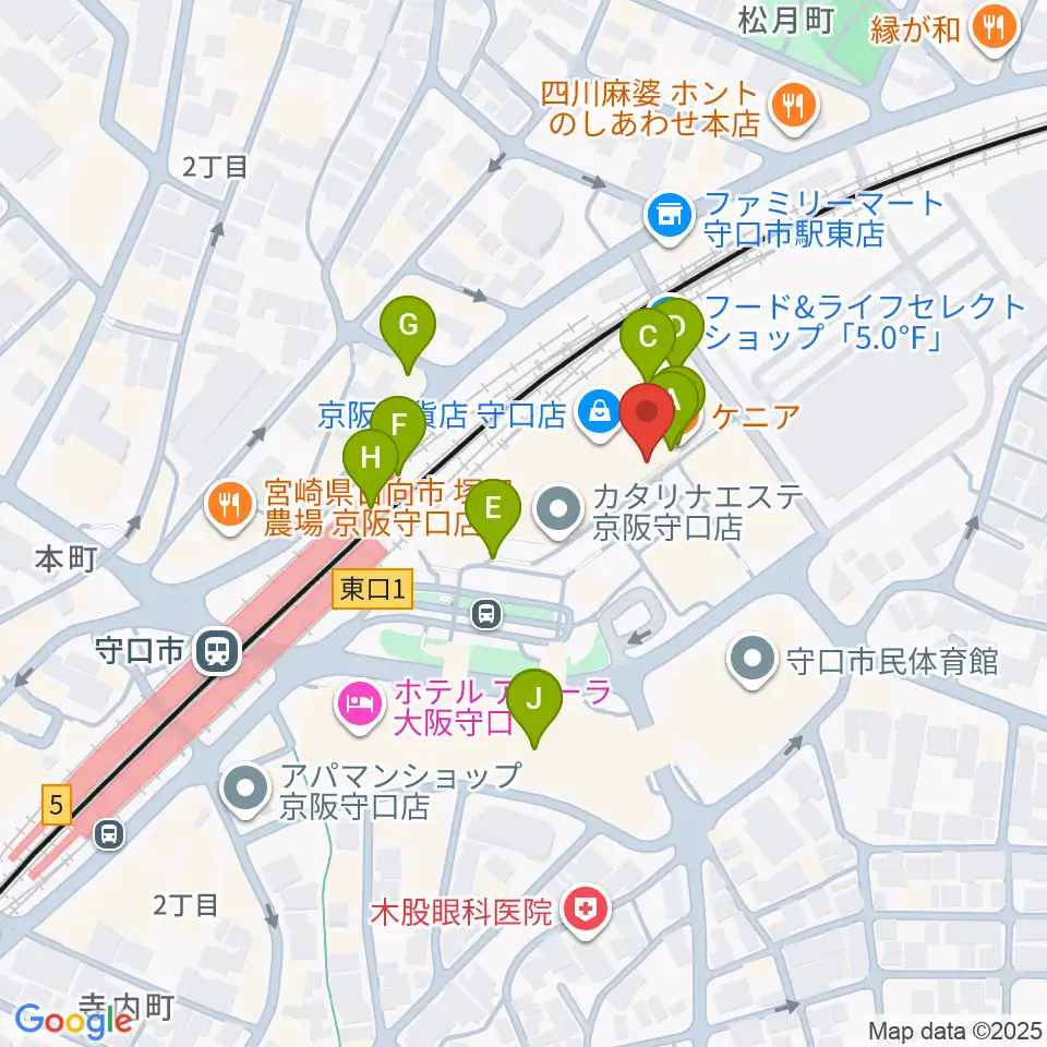 NHK文化センター 守口教室周辺のカフェ一覧地図