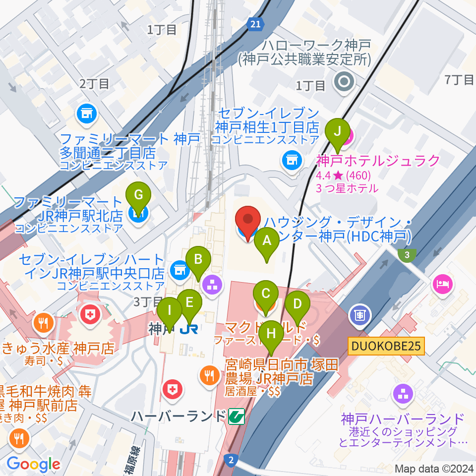 NHK文化センター神戸教室周辺のカフェ一覧地図