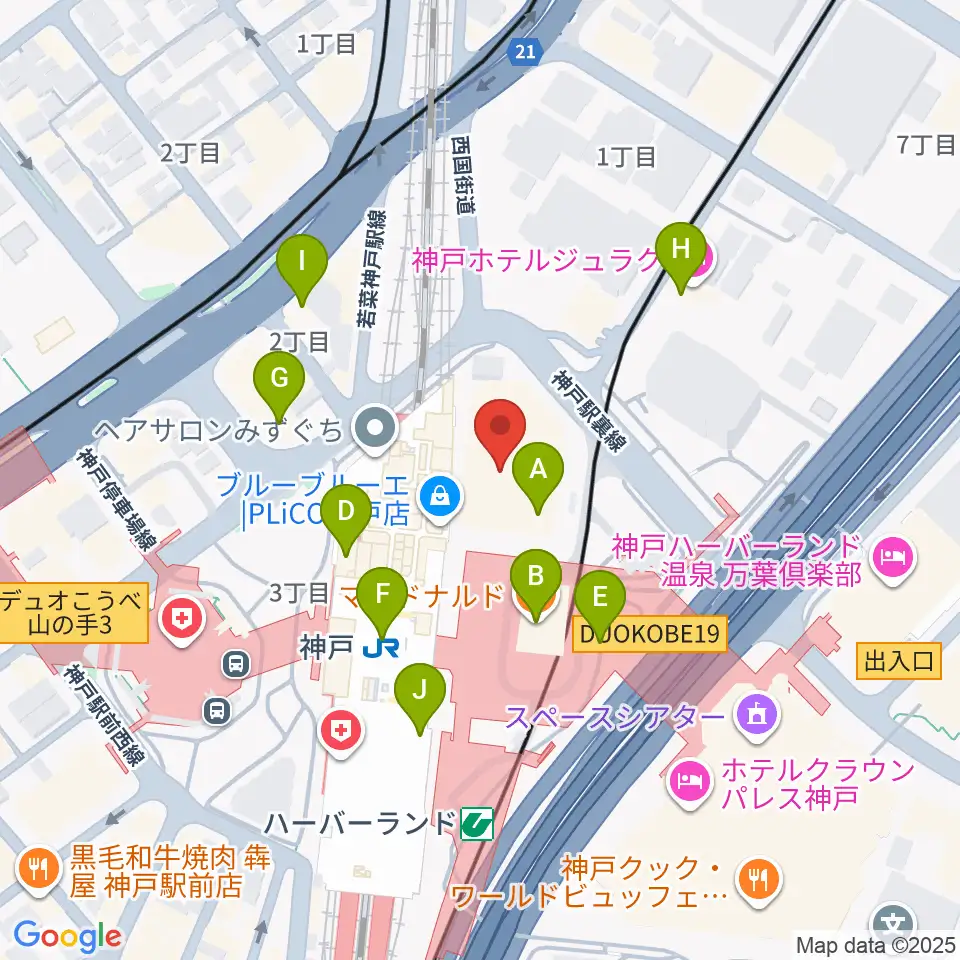 NHK文化センター神戸教室周辺のカフェ一覧地図