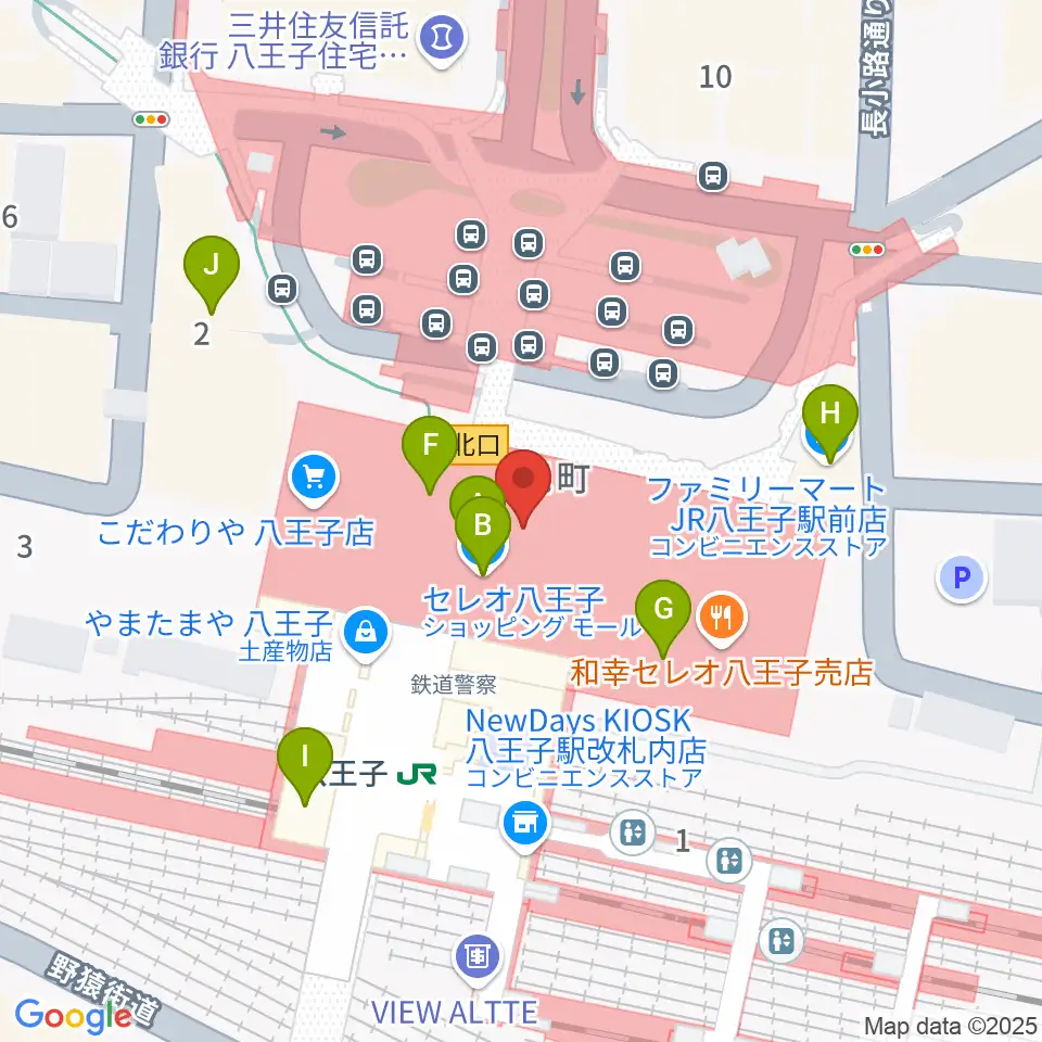 よみうりカルチャー八王子周辺のカフェ一覧地図