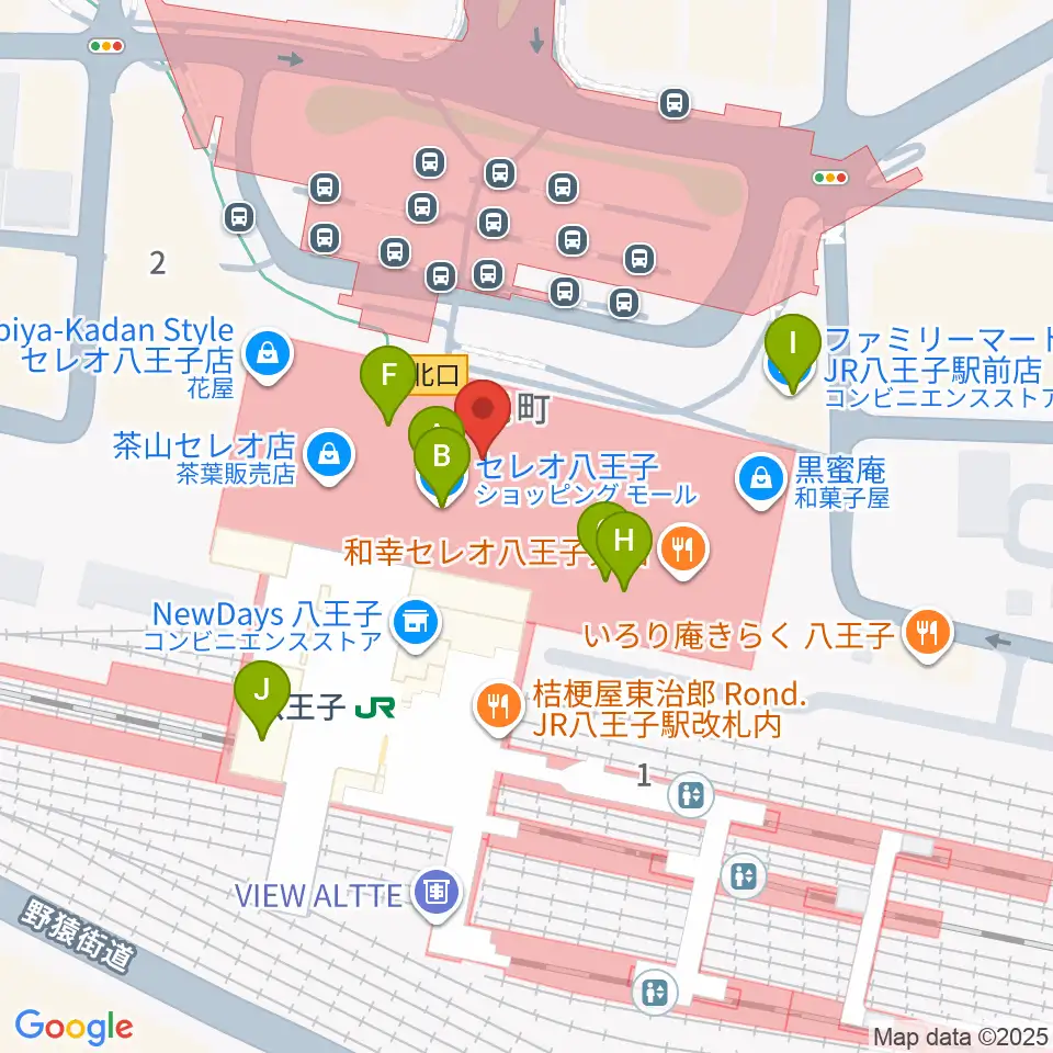 よみうりカルチャー八王子周辺のカフェ一覧地図