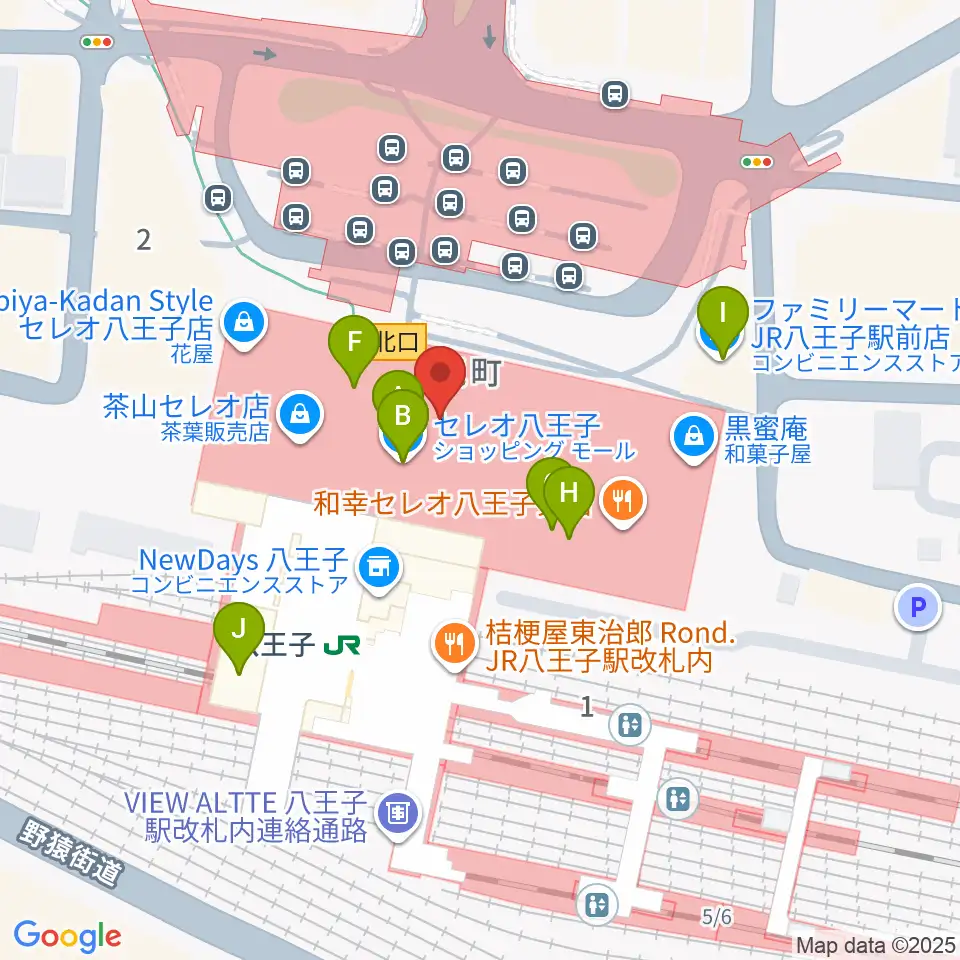 よみうりカルチャー八王子周辺のカフェ一覧地図