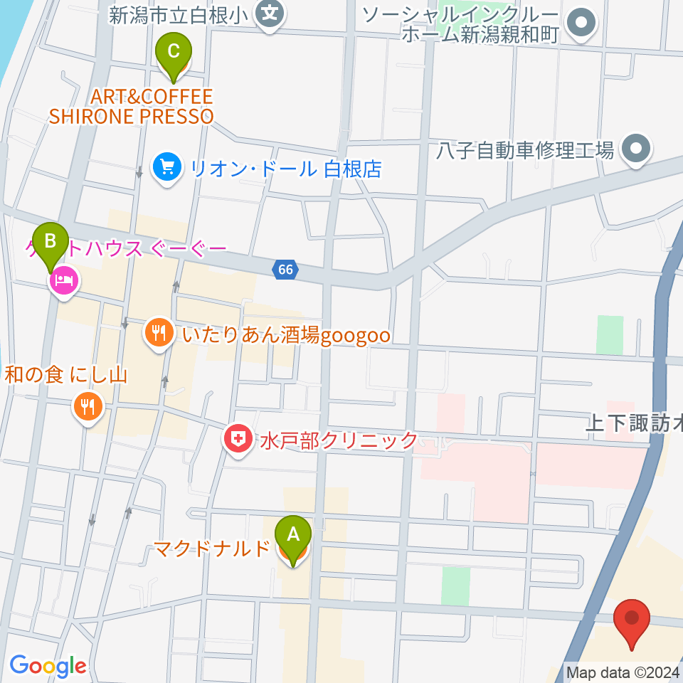 白根学習館 ラスペックホール周辺のカフェ一覧地図