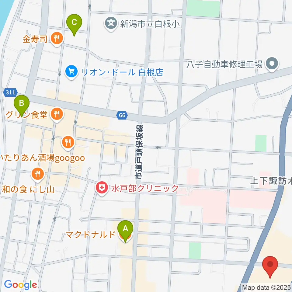 白根学習館 ラスペックホール周辺のカフェ一覧地図