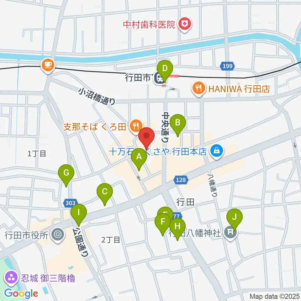 ぺぺタスギター教室 埼玉・行田教室周辺のカフェ一覧地図