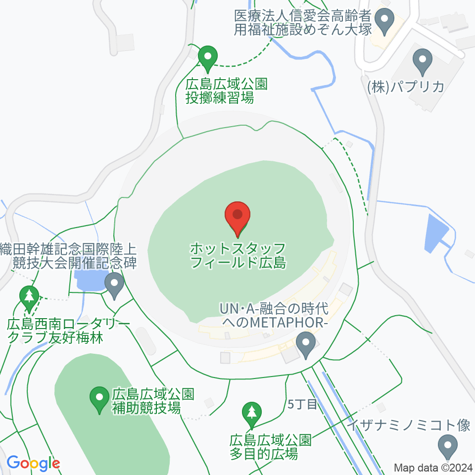 ホットスタッフフィールド広島周辺のカフェ一覧地図