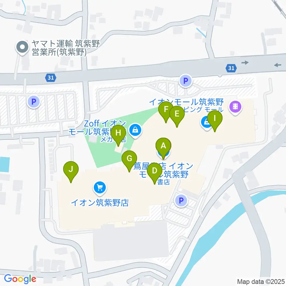 JEUGIAカルチャーセンター イオンモール筑紫野周辺のカフェ一覧地図