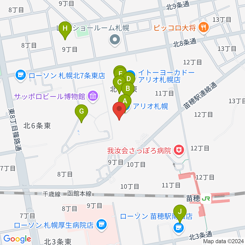 タワーレコード アリオ札幌店周辺のカフェ一覧地図