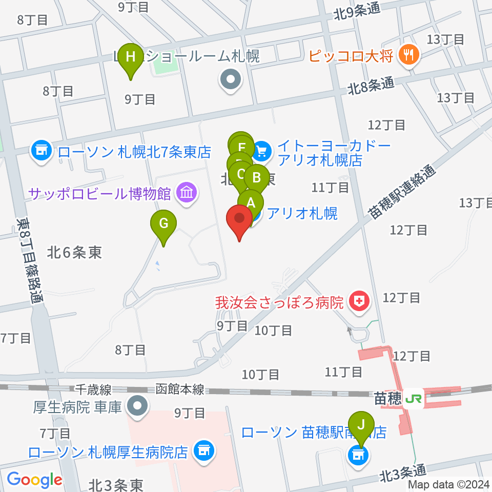 タワーレコード アリオ札幌店周辺のカフェ一覧地図