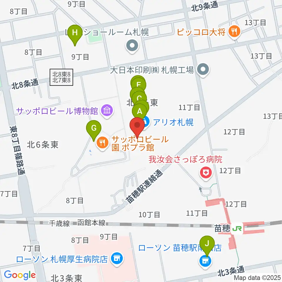 タワーレコード アリオ札幌店周辺のカフェ一覧地図