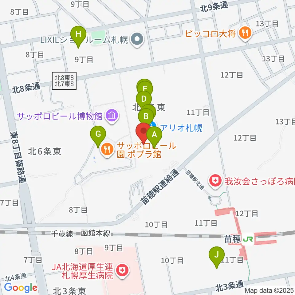 タワーレコード アリオ札幌店周辺のカフェ一覧地図
