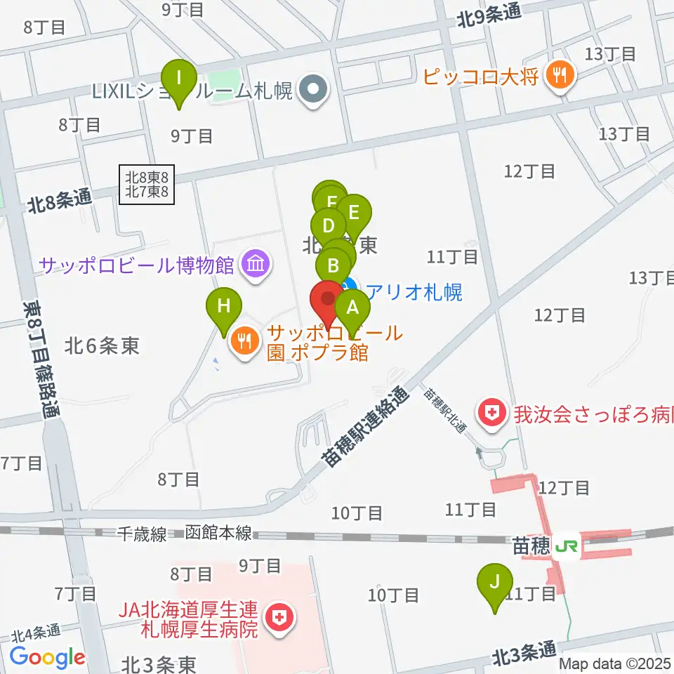 タワーレコード アリオ札幌店周辺のカフェ一覧地図